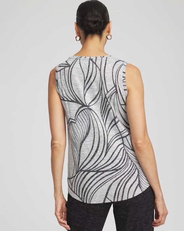 Zenergy Soft Essentials Leaf Print Tank - image 3